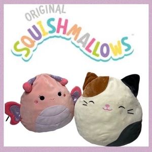 Squishmallows Cam Cameron Calico Cat & Maribel Pink Butterfly Plush Collectibles
